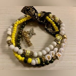 SOLD💥Yellow and White Beaded Bracelet Set (Be Kind)
